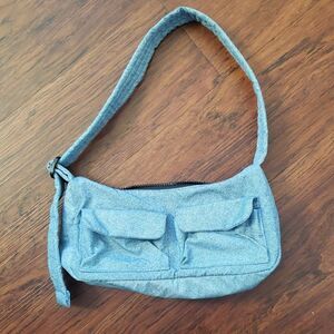 BAGGU Blue Denim Print Small Shoulder Bag Chic Feminine Streetwear Y2K Retro